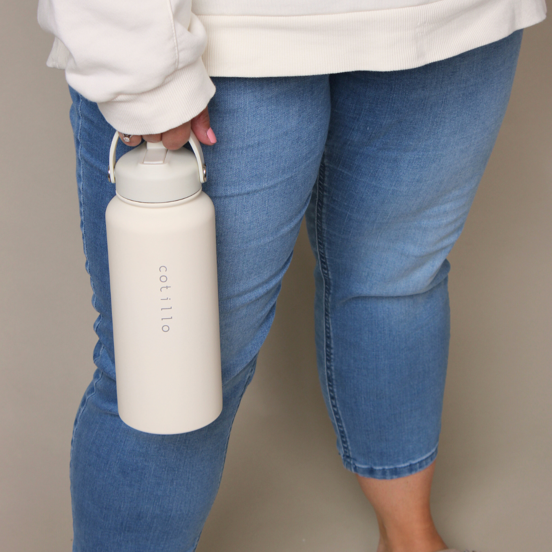 Bag and 1 Litre Insulated Water Bottle Bundle - Cream