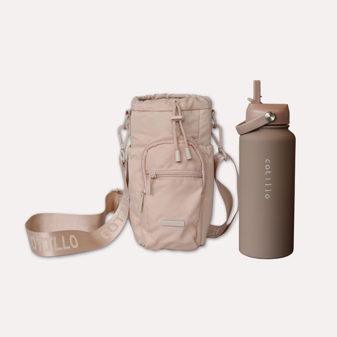 Bag and 1 Litre Insulated Water Bottle Bundle - Cream and Mocha