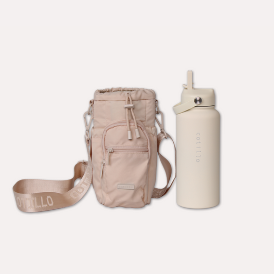 Bag and 1 Litre Insulated Water Bottle Bundle - Cream