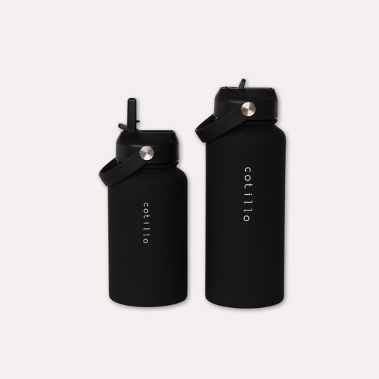 Insulated Water Bottle Bundle - Black (1 Litre and 650ml)